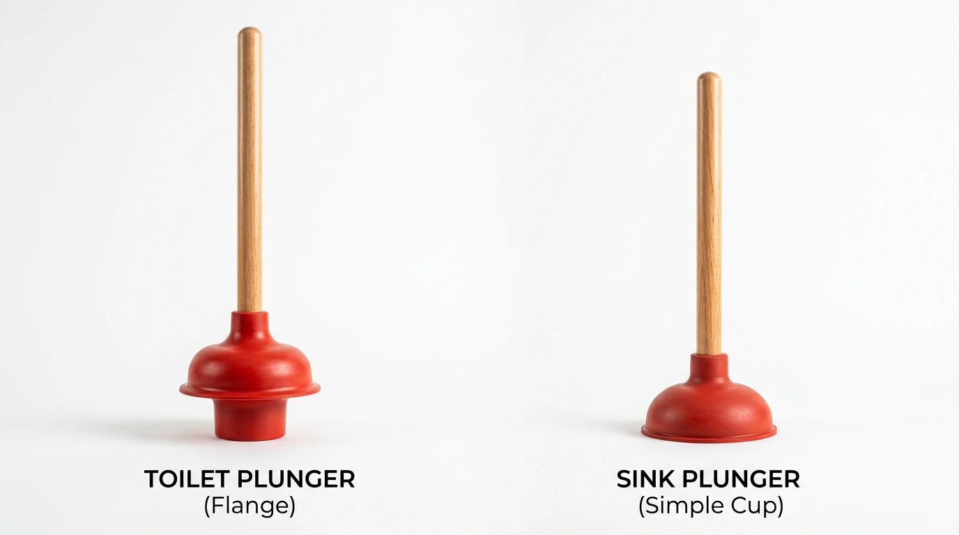 Flange plunger compared with a cup plunger