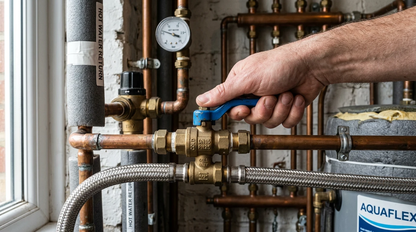 Turning off the cold water valve to a hot water system
