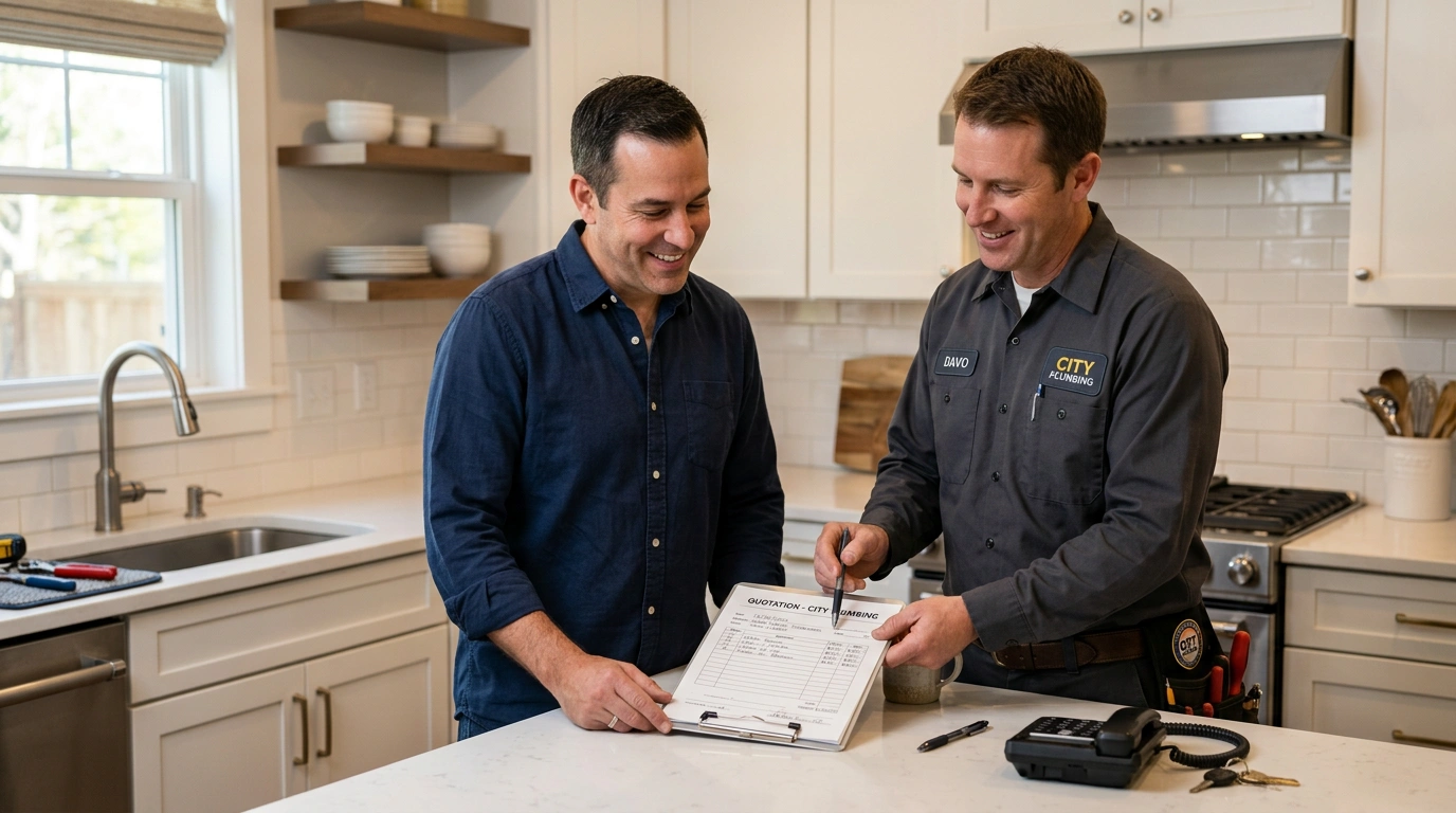 Reviewing a written plumbing quote
