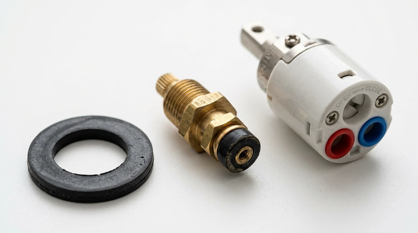 Tap washer, jumper valve and mixer cartridge
