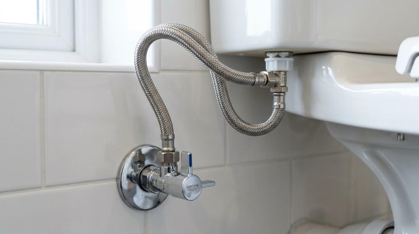 New flexi hose on a toilet cistern