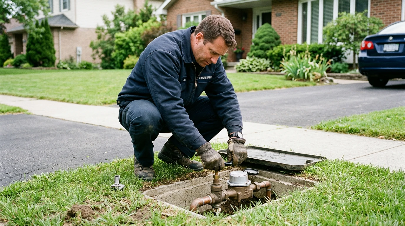 Turning off the water at the meter